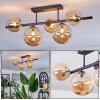 Chehalis Plafondlamp, Kogellampje Amber, 5-lichts