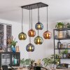 Koyoto Hanglamp, Kogellampje, Hanglamp Blauw, Groen, Koperkleurig, 6-lichts
