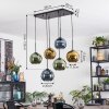 Koyoto Hanglamp, Kogellampje, Hanglamp Blauw, Goud, Groen, 6-lichts