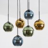 Koyoto Hanglamp, Kogellampje, Hanglamp Blauw, Goud, Groen, 6-lichts