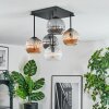 Ripoll Plafondlamp, Kogellampje Amber, Duidelijk, Rookkleurig, 5-lichts