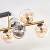 Koyoto Plafondlamp, Kogellampje Goud, Zwart, 10-lichts