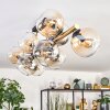 Koyoto Plafondlamp, Kogellampje Goud, Zwart, 10-lichts