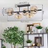 Ripoll Plafondlamp, Kogellampje Amber, Duidelijk, 5-lichts