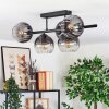 Koyoto Plafondlamp, Kogellampje Duidelijk, Rookkleurig, 5-lichts