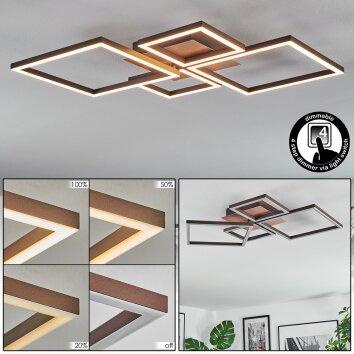 Brina Plafondlamp LED Bruin, 1-licht