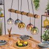 Koyoto Hanglamp, Kogellampje, Hanglamp Natuurlijke kleuren, Zwart, 5-lichts