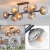 Koyoto Plafondlamp, Kogellampje Duidelijk, Rookkleurig, 8-lichts