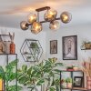 Koyoto Plafondlamp, Kogellampje Duidelijk, Rookkleurig, 8-lichts