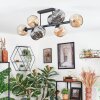 Ripoll Plafondlamp, Kogellampje Amber, Rookkleurig, 8-lichts