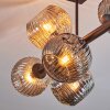 Ripoll Plafondlamp, Kogellampje Amber, Rookkleurig, 8-lichts