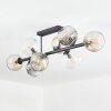 Ripoll Plafondlamp, Kogellampje Amber, Duidelijk, Rookkleurig, 8-lichts