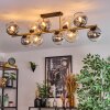 Koyoto Plafondlamp, Kogellampje Goud, Zwart, 10-lichts