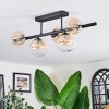 Chehalis Plafondlamp, Kogellampje Amber, Duidelijk, 5-lichts