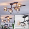 Chehalis Plafondlamp, Kogellampje Amber, Duidelijk, Rookkleurig, 5-lichts