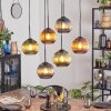 Koyoto Hanglamp, Kogellampje, Hanglamp Blauw, Groen, Koperkleurig, 6-lichts
