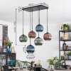 Koyoto Hanglamp, Kogellampje, Hanglamp Blauw, Groen, Koperkleurig, 6-lichts