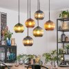 Koyoto Hanglamp, Kogellampje, Hanglamp Blauw, Groen, Koperkleurig, 6-lichts