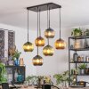 Koyoto Hanglamp, Kogellampje, Hanglamp Blauw, Groen, Koperkleurig, 6-lichts