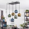 Koyoto Hanglamp, Kogellampje, Hanglamp Blauw, Goud, Groen, 6-lichts