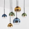 Koyoto Hanglamp, Kogellampje, Hanglamp Blauw, Goud, Groen, Duidelijk, 6-lichts