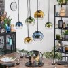 Koyoto Hanglamp, Kogellampje, Hanglamp Blauw, Goud, Groen, Duidelijk, 6-lichts