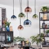 Koyoto Hanglamp, Kogellampje, Hanglamp Blauw, Groen, Duidelijk, Koperkleurig, 6-lichts