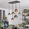Koyoto Hanglamp, Kogellampje, Hanglamp Blauw, Groen, Duidelijk, Koperkleurig, 6-lichts