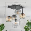 Ripoll Plafondlamp, Kogellampje Amber, Duidelijk, Rookkleurig, 5-lichts