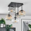 Ripoll Plafondlamp, Kogellampje Amber, Duidelijk, Rookkleurig, 5-lichts
