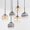 Koyoto Hanglamp, Kogellampje, Hanglamp Amber, Duidelijk, Rookkleurig, 6-lichts