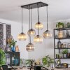 Koyoto Hanglamp, Kogellampje, Hanglamp Amber, Duidelijk, Rookkleurig, 6-lichts