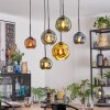 Ripoll Hanglamp, Kogellampje, Hanglamp Blauw, Goud, Groen, Koperkleurig, 6-lichts