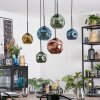 Ripoll Hanglamp, Kogellampje, Hanglamp Blauw, Goud, Groen, Koperkleurig, 6-lichts