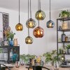 Ripoll Hanglamp, Kogellampje, Hanglamp Blauw, Goud, Groen, Koperkleurig, 6-lichts