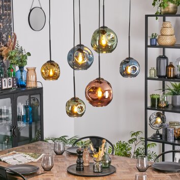 Ripoll Hanglamp, Kogellampje, Hanglamp Blauw, Goud, Groen, Koperkleurig, 6-lichts