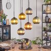 Koyoto Hanglamp, Kogellampje, Hanglamp Blauw, Goud, Groen, Koperkleurig, 6-lichts
