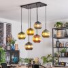 Koyoto Hanglamp, Kogellampje, Hanglamp Blauw, Goud, Groen, Koperkleurig, 6-lichts