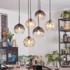 Koyoto Hanglamp, Kogellampje, Hanglamp Amber, Duidelijk, Rookkleurig, 6-lichts