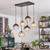 Koyoto Hanglamp, Kogellampje, Hanglamp Amber, Duidelijk, Rookkleurig, 6-lichts