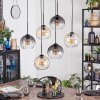 Koyoto Hanglamp, Kogellampje, Hanglamp Amber, Duidelijk, Rookkleurig, 6-lichts