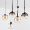 Koyoto Hanglamp, Kogellampje, Hanglamp Amber, Duidelijk, Rookkleurig, 6-lichts