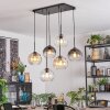 Koyoto Hanglamp, Kogellampje, Hanglamp Amber, Duidelijk, Rookkleurig, 6-lichts