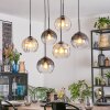Koyoto Hanglamp, Kogellampje, Hanglamp Amber, Duidelijk, Rookkleurig, 6-lichts