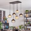 Koyoto Hanglamp, Kogellampje, Hanglamp Amber, Duidelijk, Rookkleurig, 6-lichts