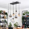 Gastor Hanglamp, Kogellampje, Hanglamp Amber, Chroom, Duidelijk, Rookkleurig, 6-lichts