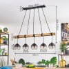Koyoto Hanglamp, Kogellampje, Hanglamp Natuurlijke kleuren, Zwart, 5-lichts