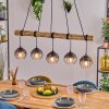 Koyoto Hanglamp, Kogellampje, Hanglamp Natuurlijke kleuren, Zwart, 5-lichts