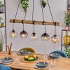 Koyoto Hanglamp, Kogellampje, Hanglamp Natuurlijke kleuren, Zwart, 5-lichts