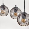 Koyoto Hanglamp, Kogellampje, Hanglamp Natuurlijke kleuren, Zwart, 5-lichts